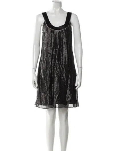 Pre-owned Searle Linen Mini Dress W/ Tags In Black