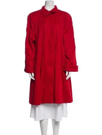 Pre-owned Searle Linen Trench Coat In Red