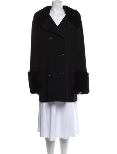 Pre-owned Searle Merino Wool Faux Fur Vest In Black