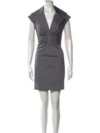 Pre-owned Searle Mini Dress In Gray
