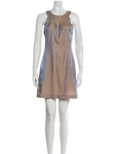 Pre-owned Searle Nylon Mini Dress In Neutrals