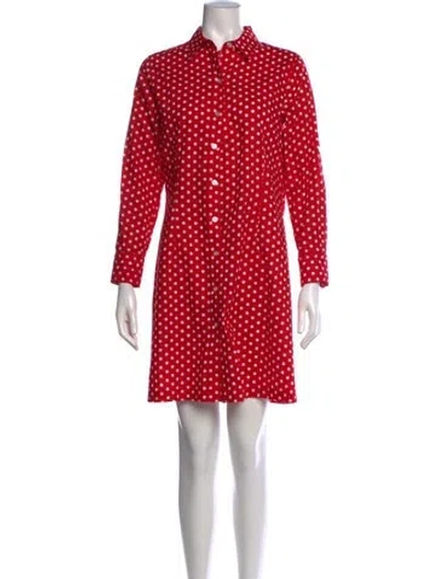 Pre-owned Searle Polka Dot Print Mini Dress In Blue