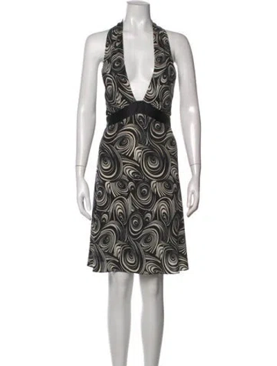 Pre-owned Searle Printed Mini Dress In Black