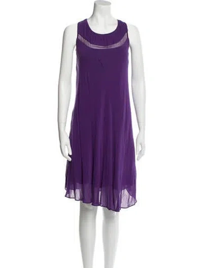 Pre-owned Searle Scoop Neck Knee-length Dress In Purple