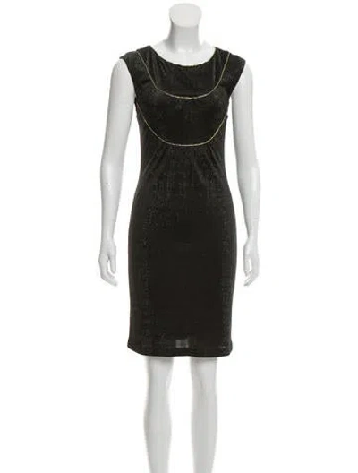Pre-owned Searle Scoop Neck Mini Dress In Black