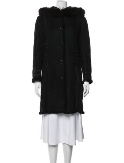 Pre-owned Searle Shearling Coat In Black