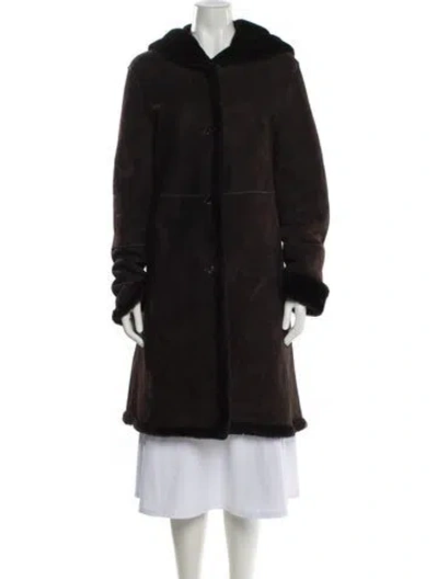 Pre-owned Searle Shearling Faux Fur Coat In Brown