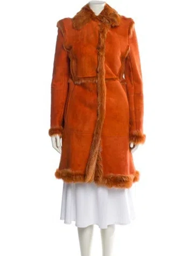 Pre-owned Searle Shearling Fur Coat In Orange
