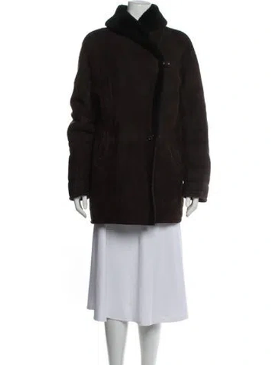 Pre-owned Searle Shearling Jacket In Brown