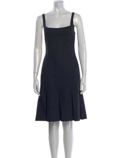Pre-owned Searle Square Neckline Knee-length Dress In Black