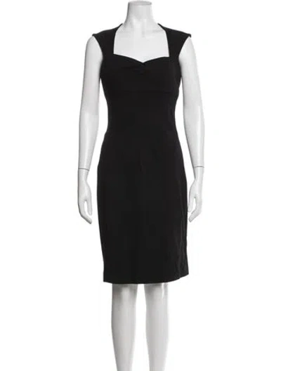 Pre-owned Searle Square Neckline Knee-length Dress In Black