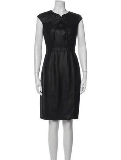 Pre-owned Searle Square Neckline Knee-length Dress In Blue