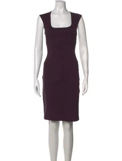 Pre-owned Searle Square Neckline Knee-length Dress In Purple