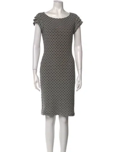 Pre-owned Searle Striped Knee-length Dress In Black