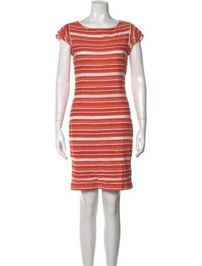 Pre-owned Searle Striped Knee-length Dress In Orange
