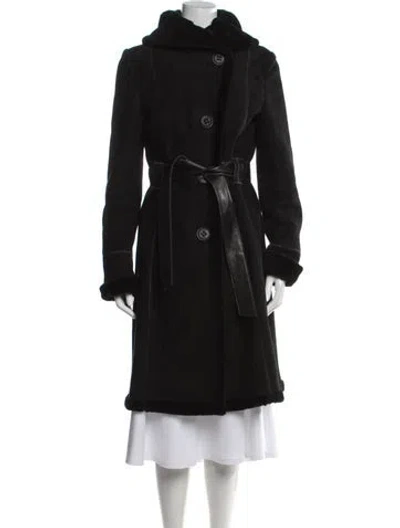 Pre-owned Searle Suede Coat In Black