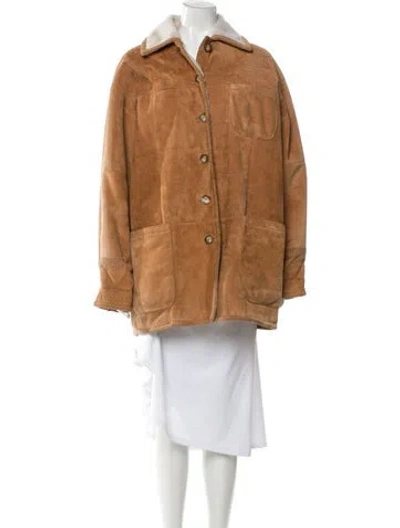 Pre-owned Searle Suede Coat In Neutral