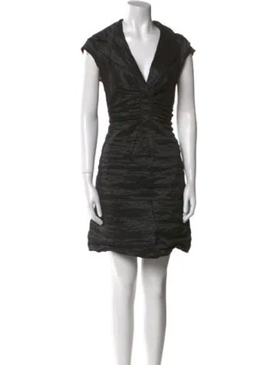 Pre-owned Searle V-neck Mini Dress In Black