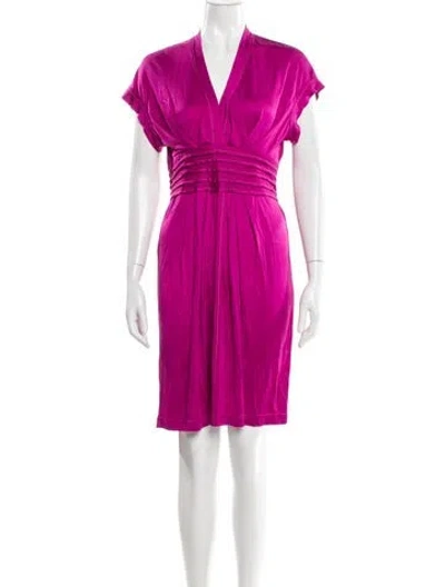 Pre-owned Searle V-neck Mini Dress In Pink