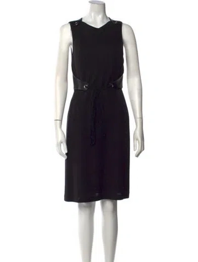 Pre-owned Searle Wool Knee-length Dress In Black