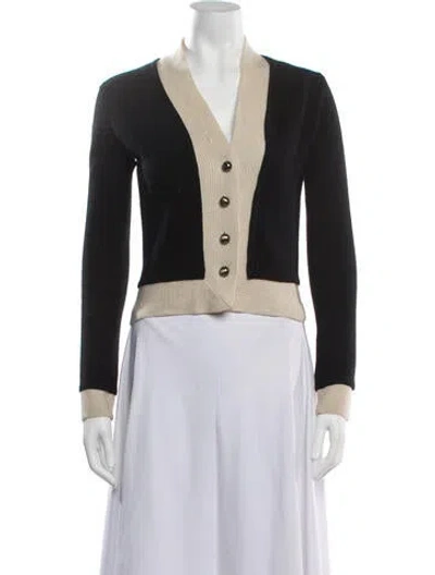 Pre-owned Searle Wool V-neck Sweater In Black