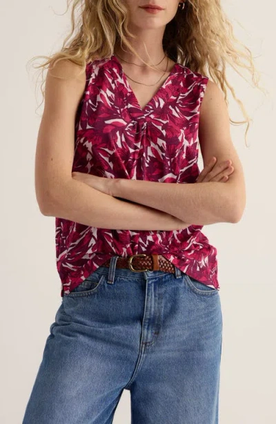 Seasalt Cornwall Achilla Floral Organic Cotton Top In Pink