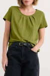 Seasalt Cornwall Appletree Keyhole Organic Cotton T-shirt In Green