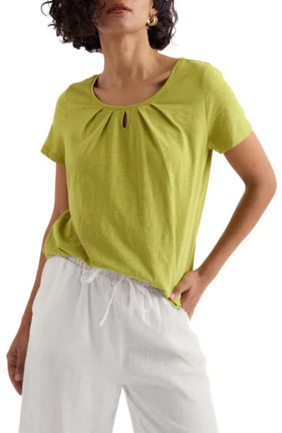 Seasalt Cornwall Appletree Keyhole Organic Cotton T-shirt In Green