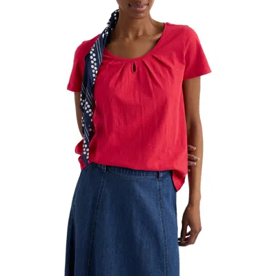 Seasalt Cornwall Appletree Keyhole Organic Cotton T-shirt In Red