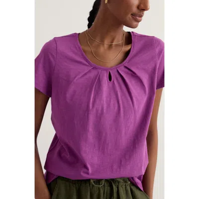 Seasalt Cornwall Appletree Keyhole Organic Cotton T-shirt In Purple