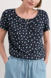 Seasalt Cornwall Appletree Keyhole T-shirt In Blue
