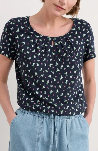 Seasalt Cornwall Appletree Keyhole T-shirt In Blue