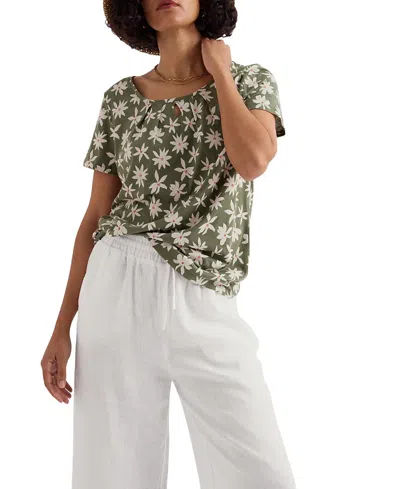 Seasalt Cornwall Appletree Scoop Neck Jersey T-shirt In Green