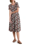 Seasalt Cornwall April Floral Stretch Organic Cotton Dress In Multi