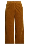 Seasalt Cornwall Asphodel Crop Wide Leg Corduroy Pants In Burgundy
