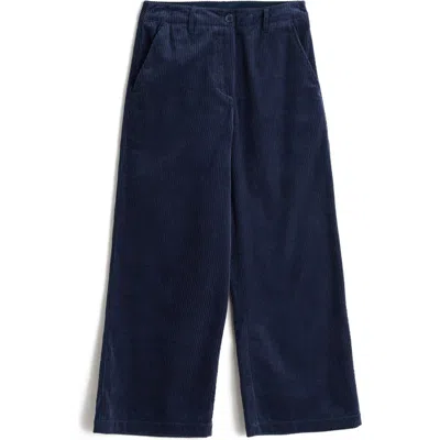 Seasalt Cornwall Asphodel Crop Wide Leg Corduroy Pants In Blue