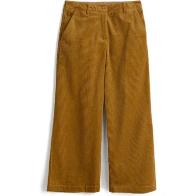 Seasalt Cornwall Asphodel Crop Wide Leg Corduroy Pants In Brown