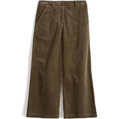 Seasalt Cornwall Asphodel Crop Wide Leg Corduroy Pants In Brown