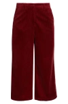 Seasalt Cornwall Asphodel Crop Wide Leg Corduroy Pants In Purple