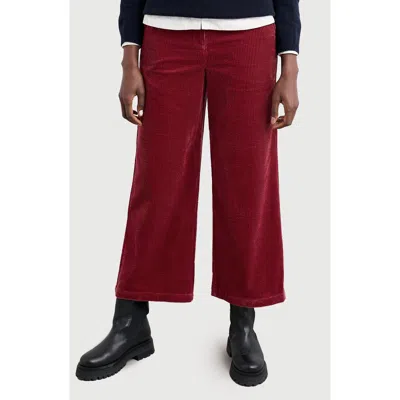 Seasalt Cornwall Asphodel Crop Wide Leg Corduroy Pants In Red