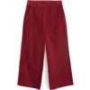 Seasalt Cornwall Asphodel Crop Wide Leg Corduroy Pants In Red