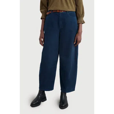 Seasalt Cornwall Avens Organic Cotton Crop Barrel Leg Pants In Blue
