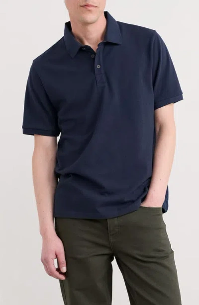 Seasalt Cornwall Koeswik Ribbed Organic Cotton Polo In Blue