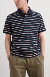 Seasalt Cornwall Balefire Stripe Organic Cotton Piqué Polo In Multi