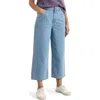 Seasalt Cornwall Barnes High Waist Wide Leg Crop Jeans In Light Wash Rain Slub