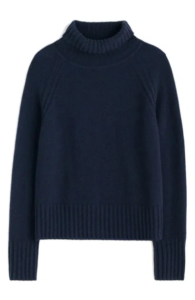 Seasalt Cornwall Basset Cove Merino Wool Blend Turtleneck Sweater In Blue