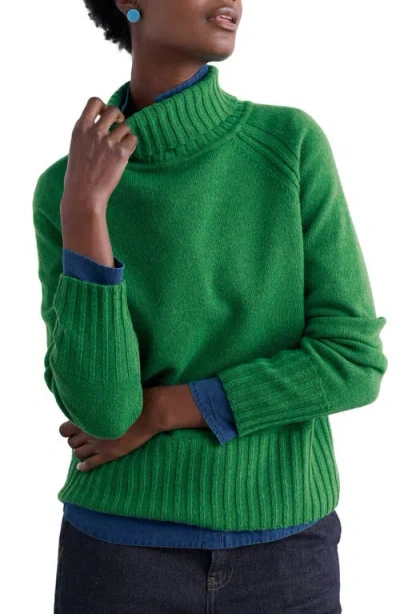 Seasalt Cornwall Basset Cove Merino Wool Blend Turtleneck Sweater In Green