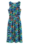 Seasalt Cornwall Belle Print Fit & Flare Dress In Blue