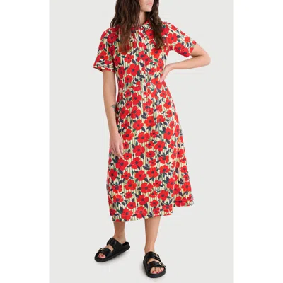 SEASALT CORNWALL SEASALT CORNWALL BIRCH GLADE FLORAL ORGANIC COTTON MIDI SHIRTDRESS