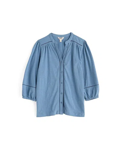 Seasalt Cornwall Borlowen V-neck Relaxed Top In Blue